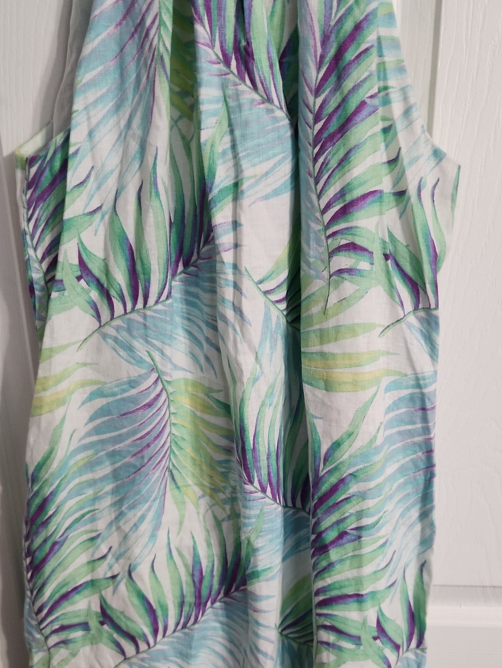 NWOT. Tommy Bahama Leinani Leaves Linen Halter Dress Sz. M Beach Vacation - Picture 6 of 13